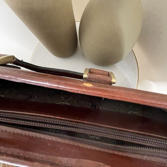 VTG 70s 80s Crouch & Fitzgerald Cognac Leather Document Holder Briefcase Wall St - Picture 7 of 16